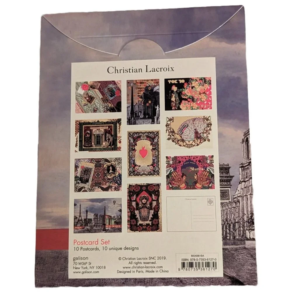 NEW! Christian Lacroix The Art‎ of Travel Postcard Set 10 cards unique designs